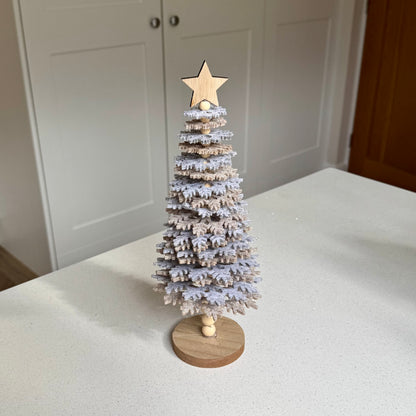Grey Felt and Wood Christmas Tree Ornament – 31cm