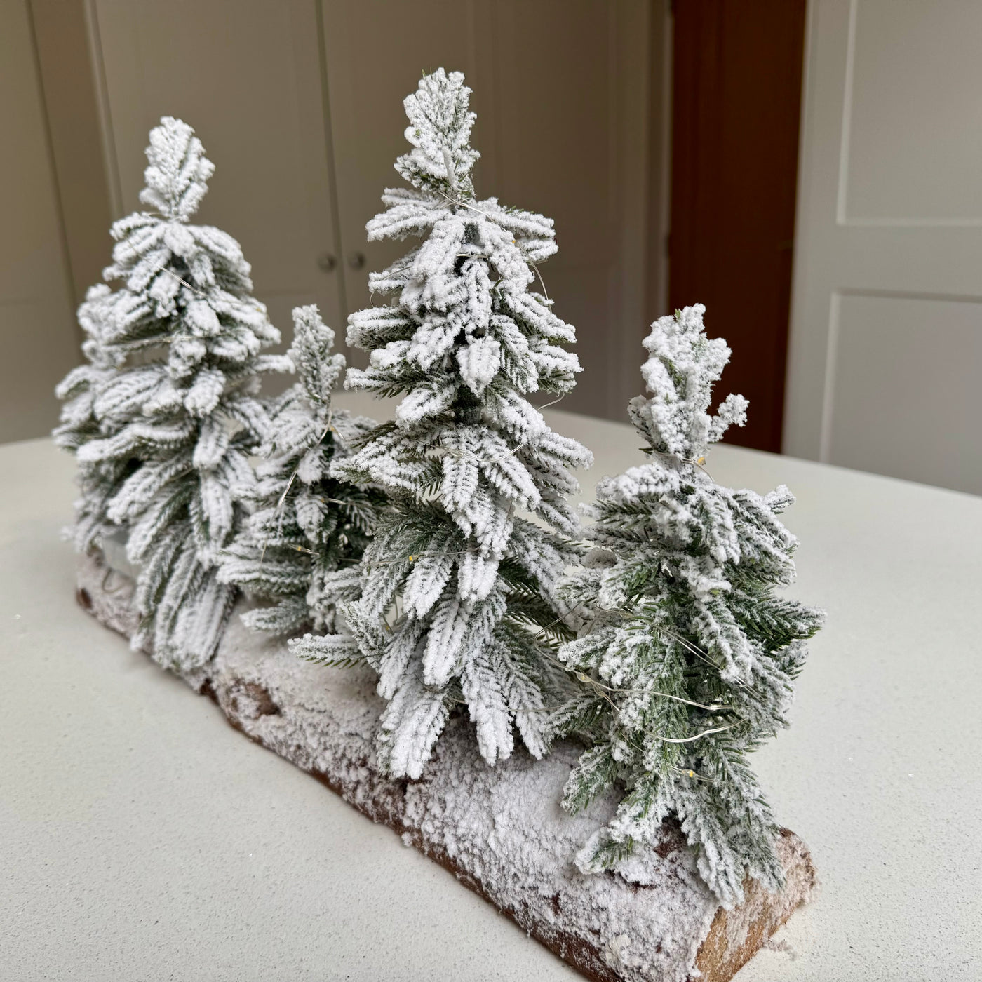 The Snowbound Forest – LED Snow-Flocked Christmas Tree Scene, 50cm