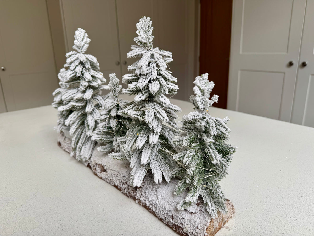 The Snowbound Forest – LED Snow-Flocked Christmas Tree Scene, 50cm