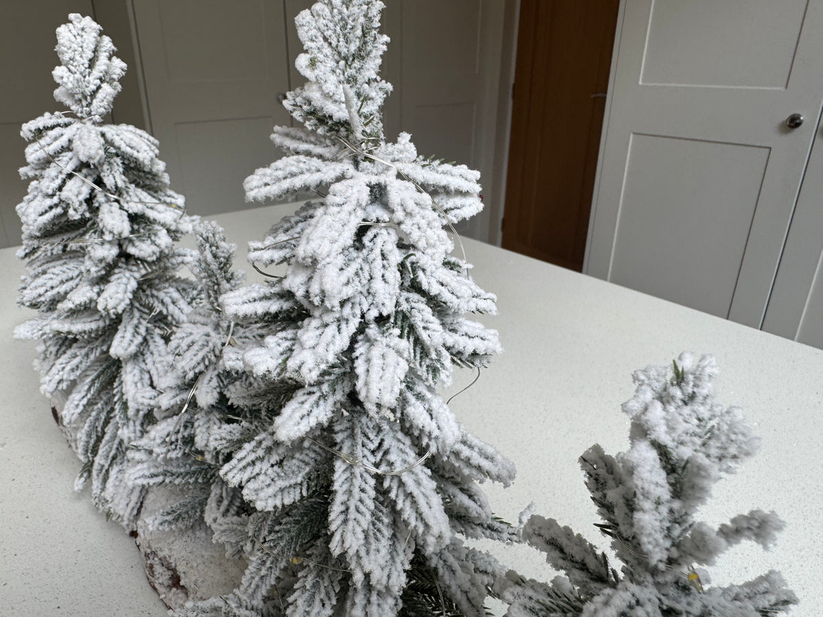 The Snowbound Forest – LED Snow-Flocked Christmas Tree Scene, 50cm