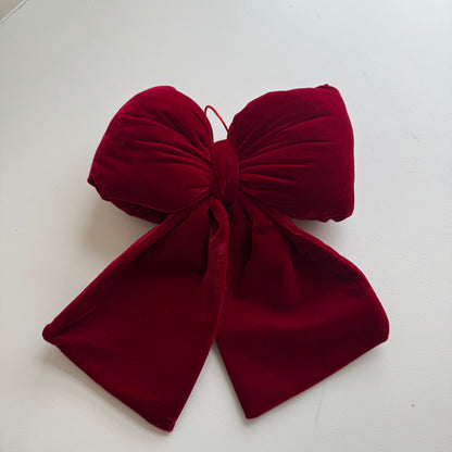 Medium Red Velvet Bow - Christmas Tree & Wreath Decoration 35cm