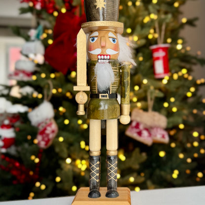 Hand-Painted Wooden Christmas Nutcracker – 25cm – Brown
