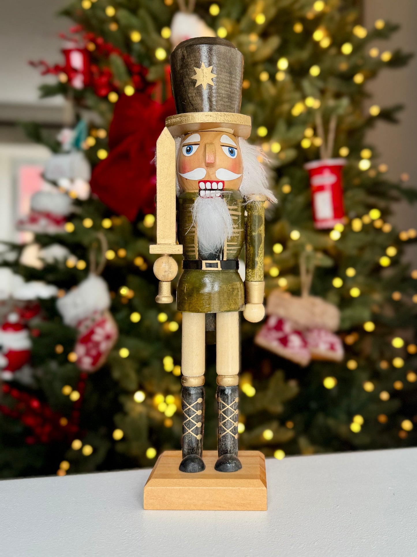 Hand Painted Wooden Christmas Nutcracker - 25cm