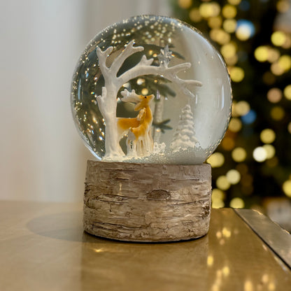 Large Deer Star of Bethlehem Snow Globe 15.5cm