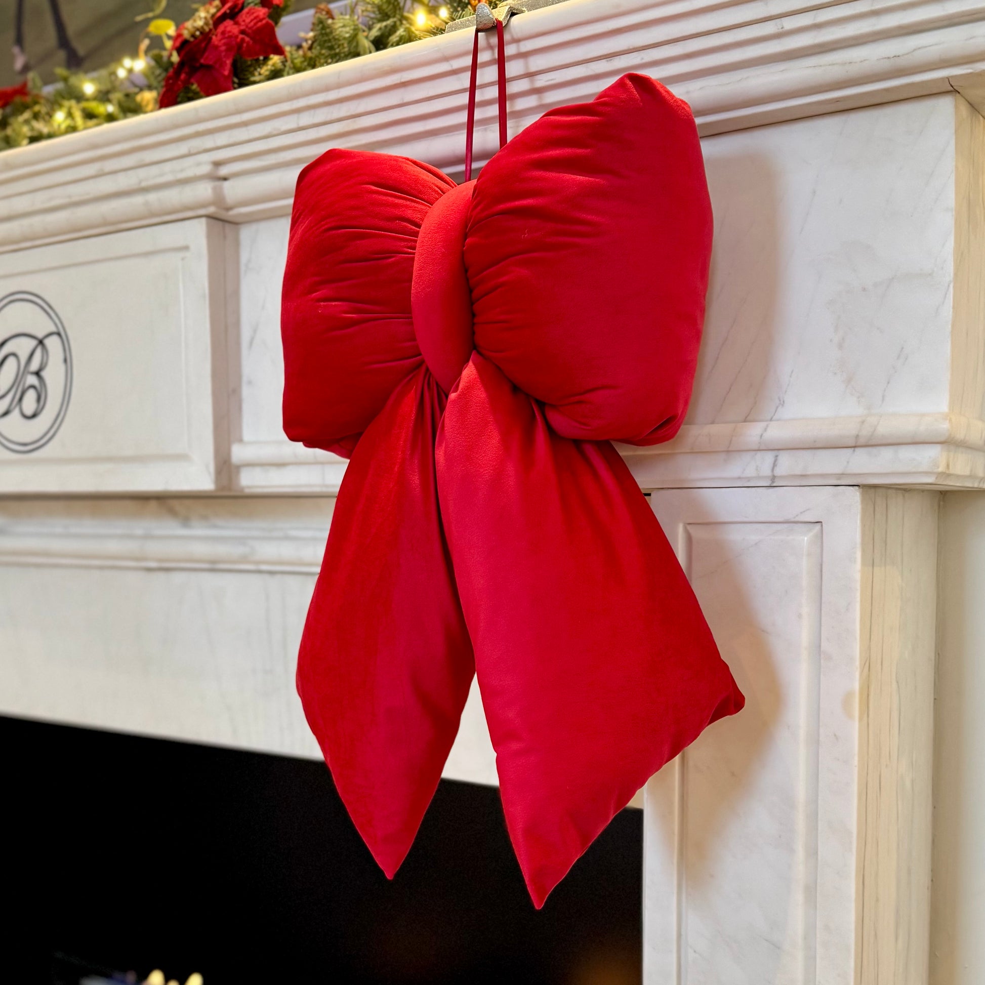 Red Velvet Plush Bow – Various Sizes – Extra Large (55cm)
