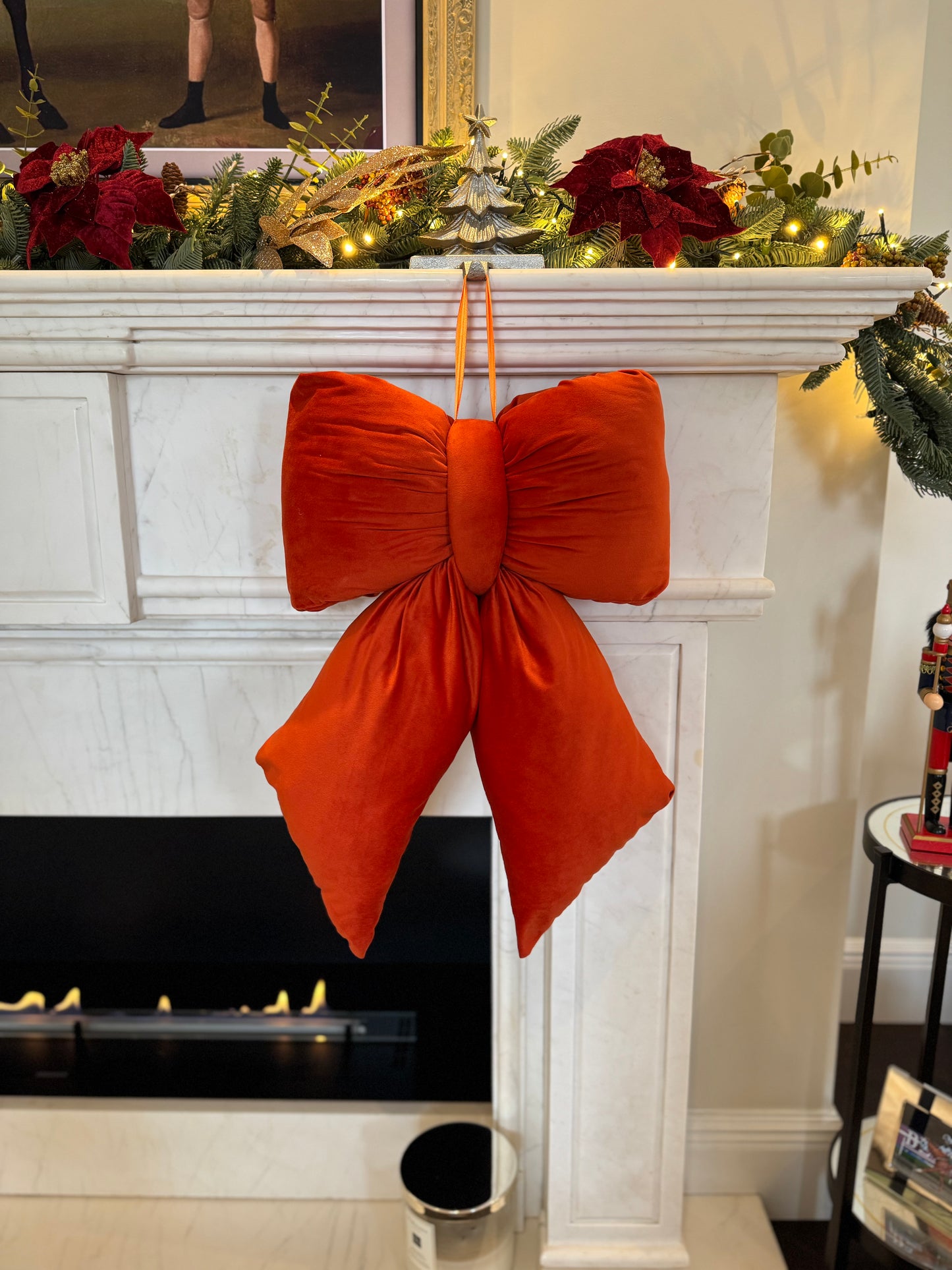 Burnt Orange Velvet Plush Bow - Various Sizes