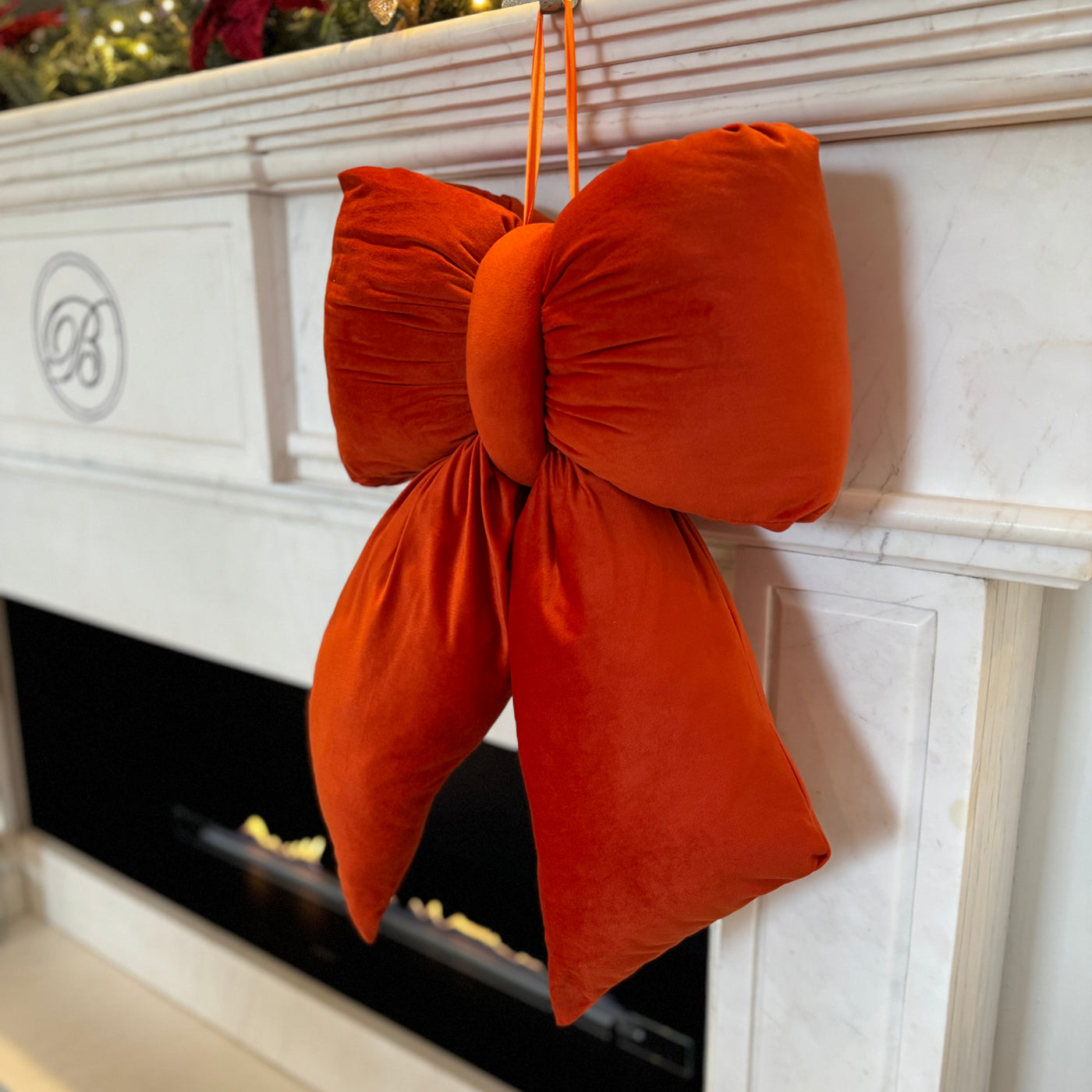 Burnt Orange Velvet Plush Bow – Various Sizes – Extra Large (55cm)