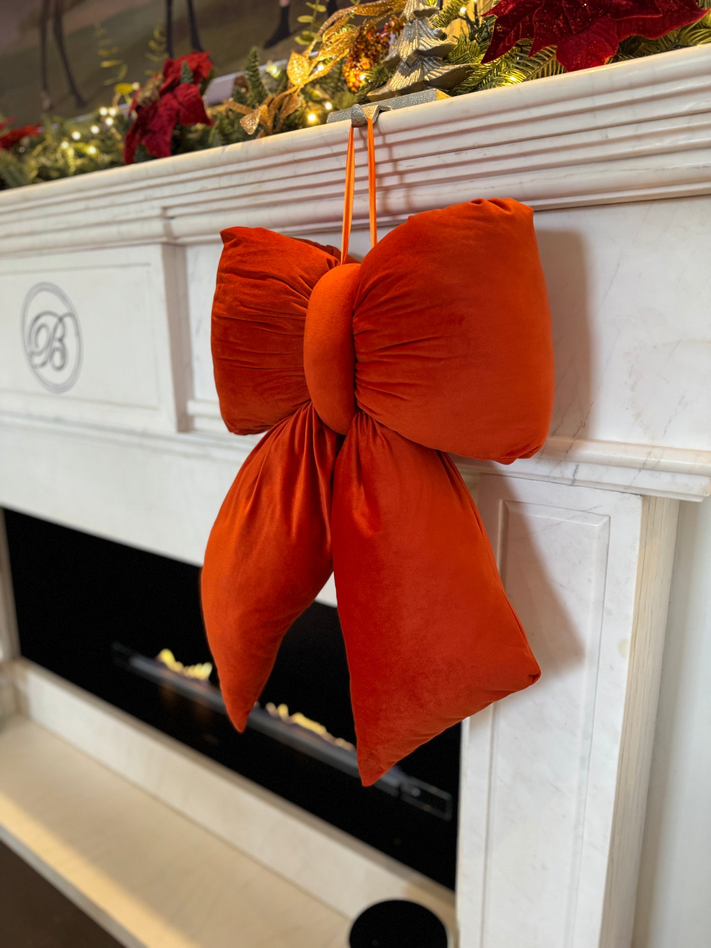 Burnt Orange Velvet Plush Bow - Various Sizes