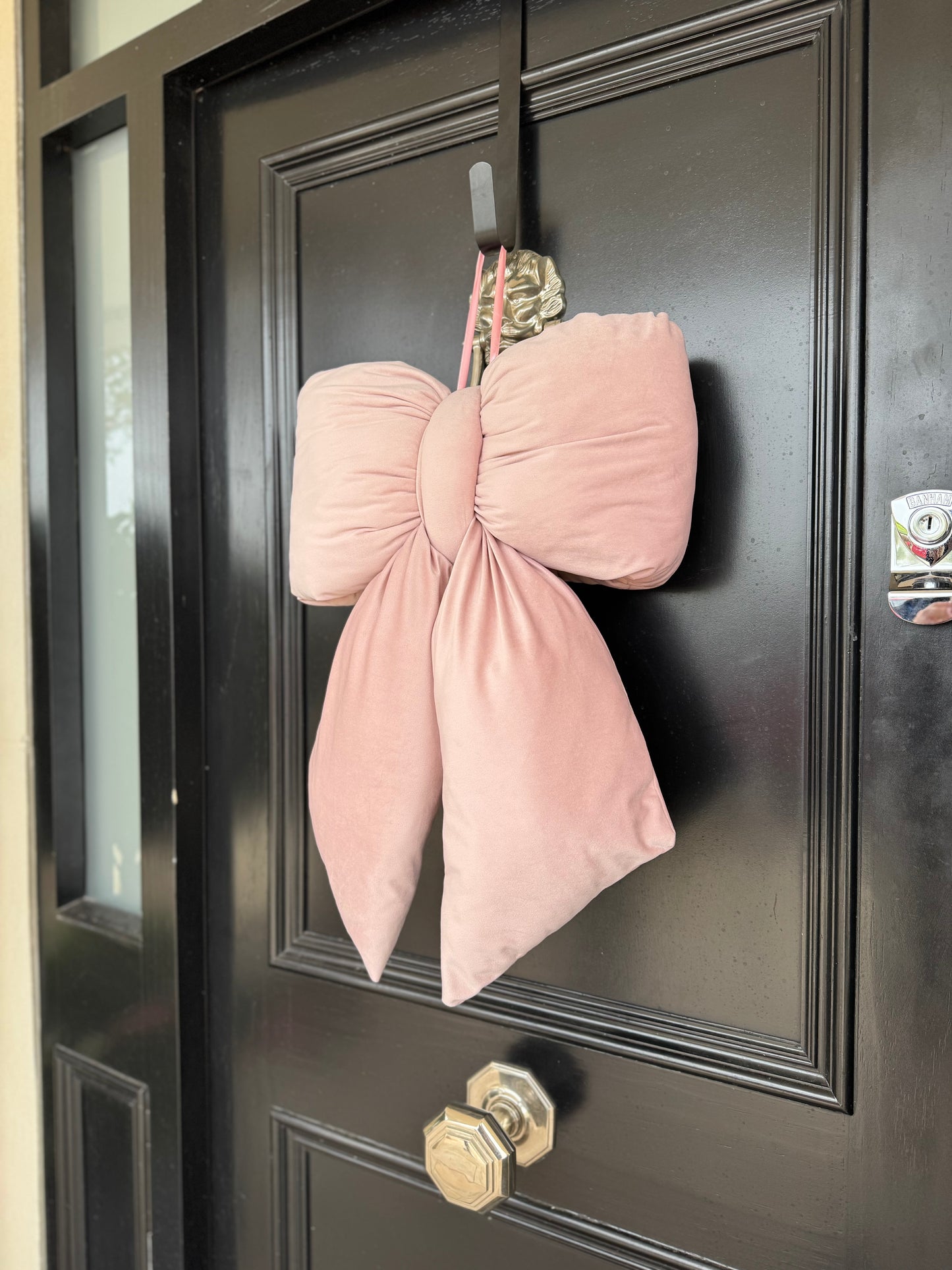 Powder Pink Velvet Plush Bow