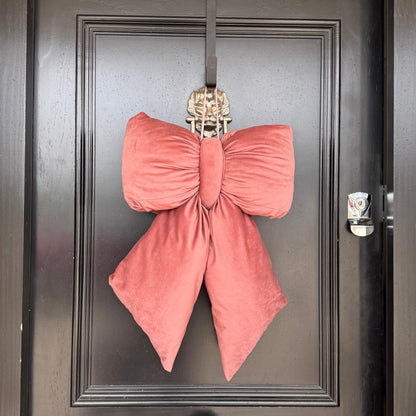 Mauve Pink Velvet Plush Bow – Extra Large (55cm x 35cm)