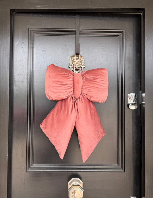 Mauve Pink Velvet Plush Bow