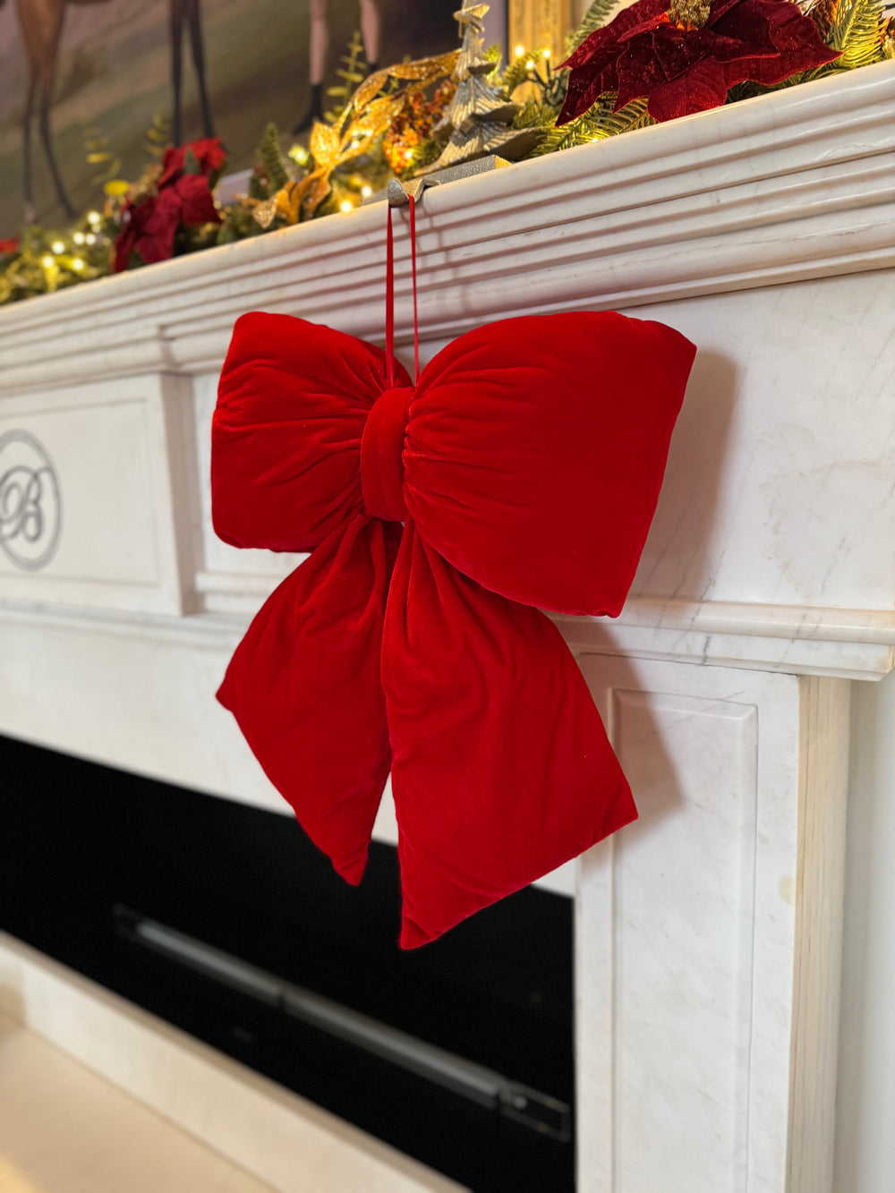 Red Velvet Plush Christmas Bow – Three Sizes