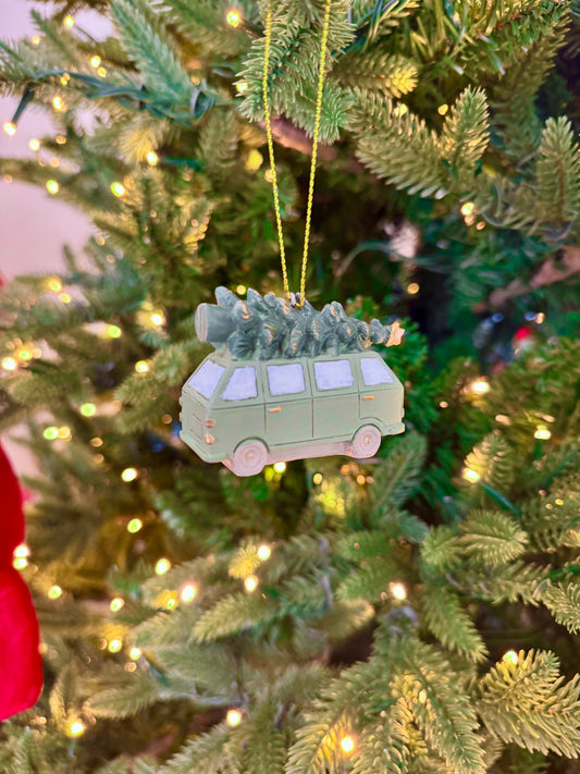 Car, Camper Van and Caravan Christmas Ornaments - Rustic Holiday Bauble