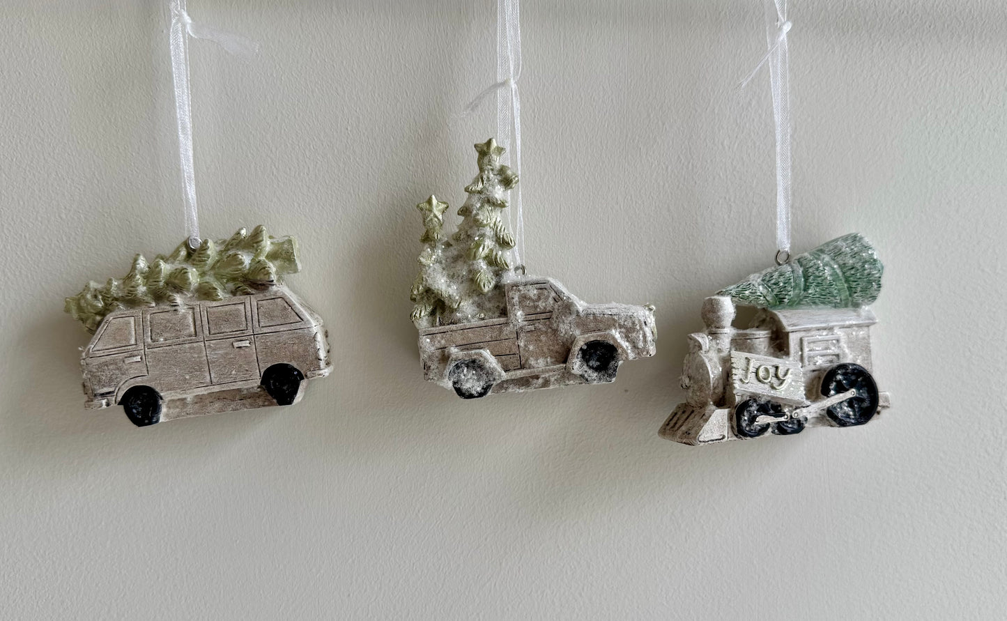 Car, Camper Van and Caravan Christmas Ornaments - Rustic Holiday Bauble