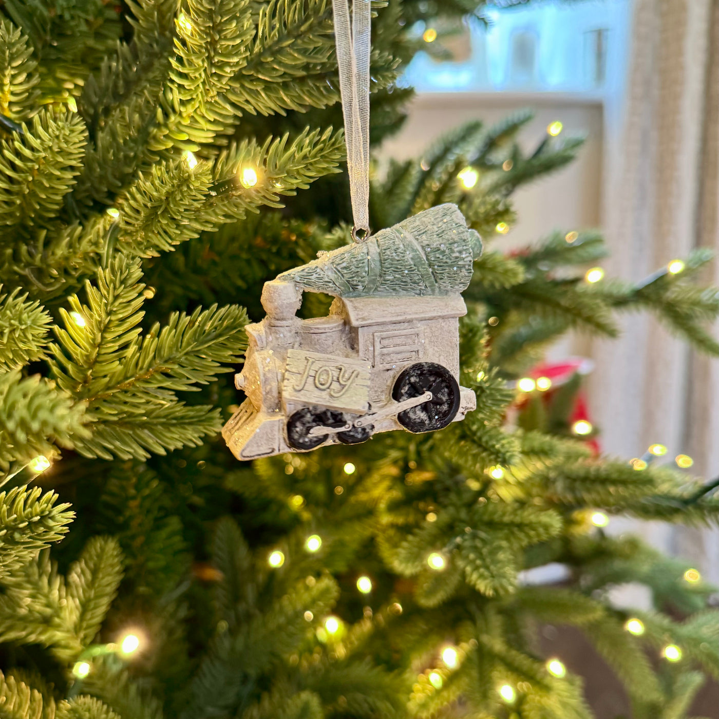 Mini Beige Glitter Christmas Vehicle Baubles - Various Options