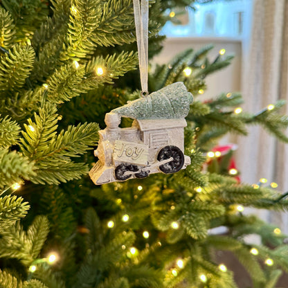Mini Beige Glitter Christmas Vehicle Baubles - Various Options