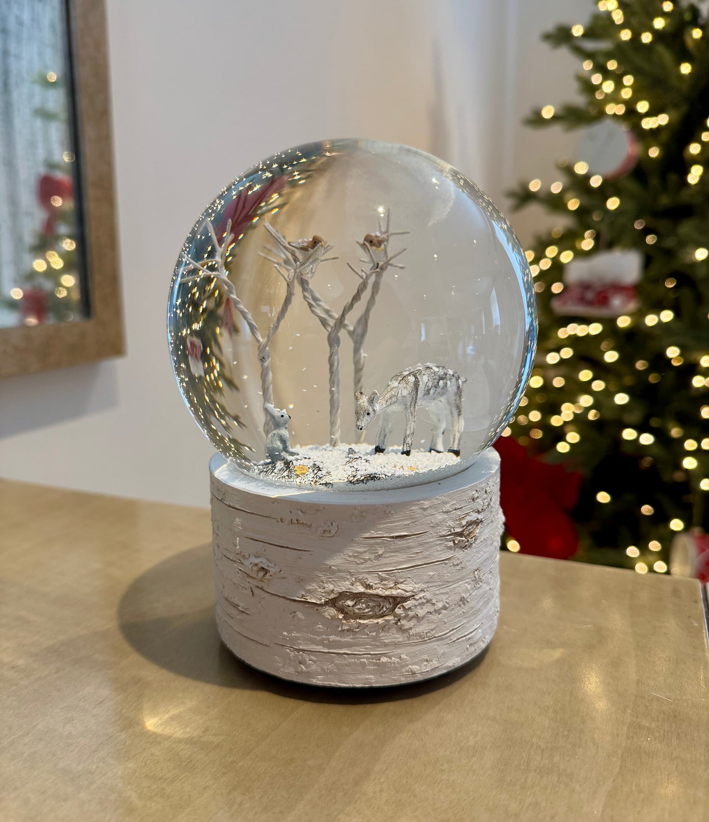 Deer & Woodland Christmas Snow Globes in various sizes - Luxury Holiday Decor
