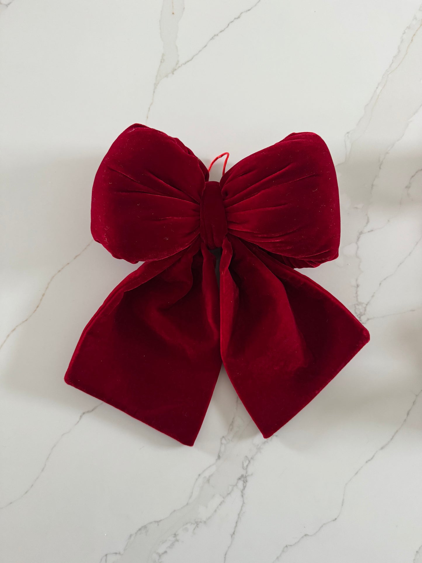 Small Christmas Red Velvet Bow - Christmas Tree & Wreath Decoration