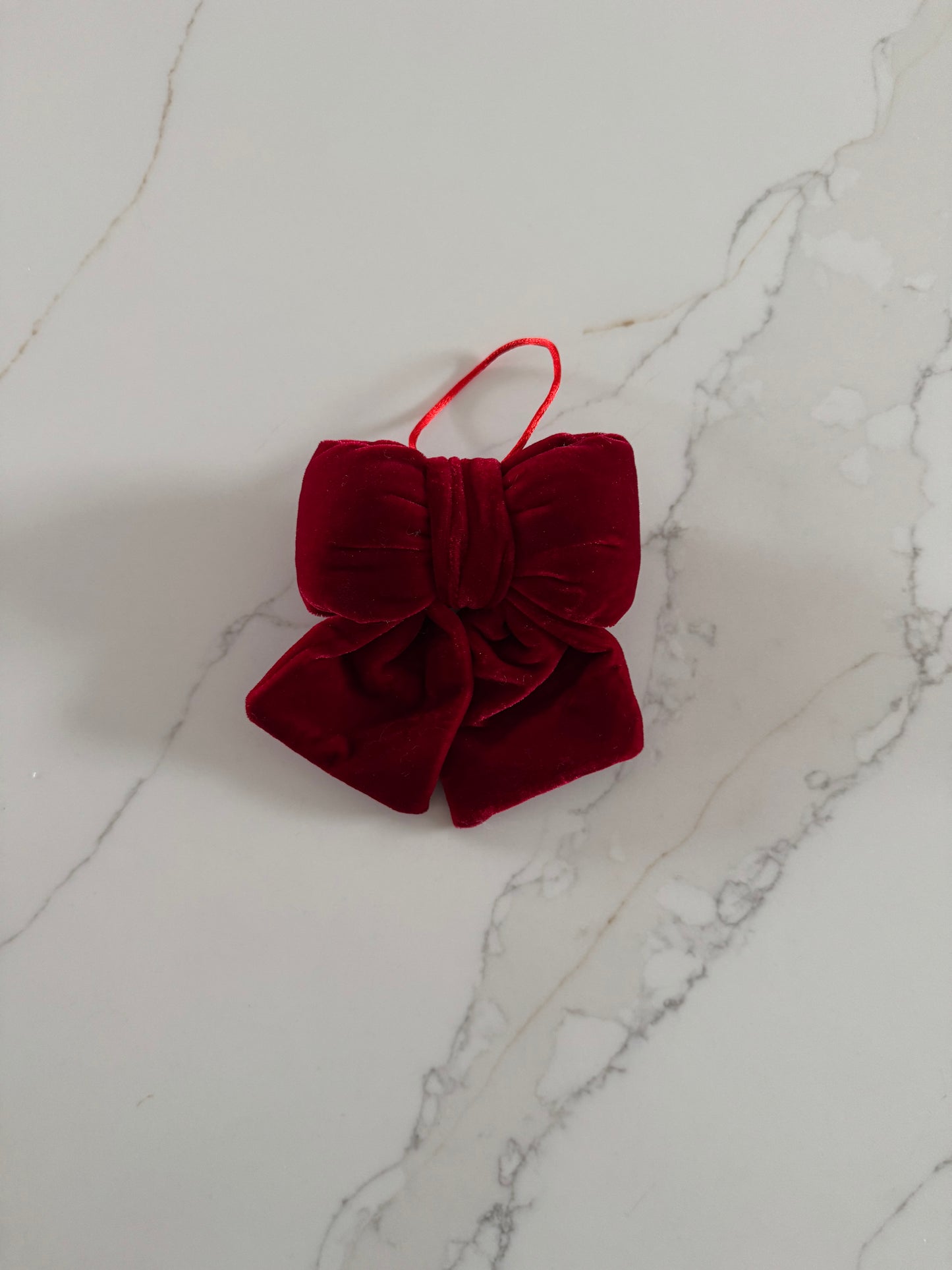 Small Christmas Red Velvet Bow - Christmas Tree & Wreath Decoration