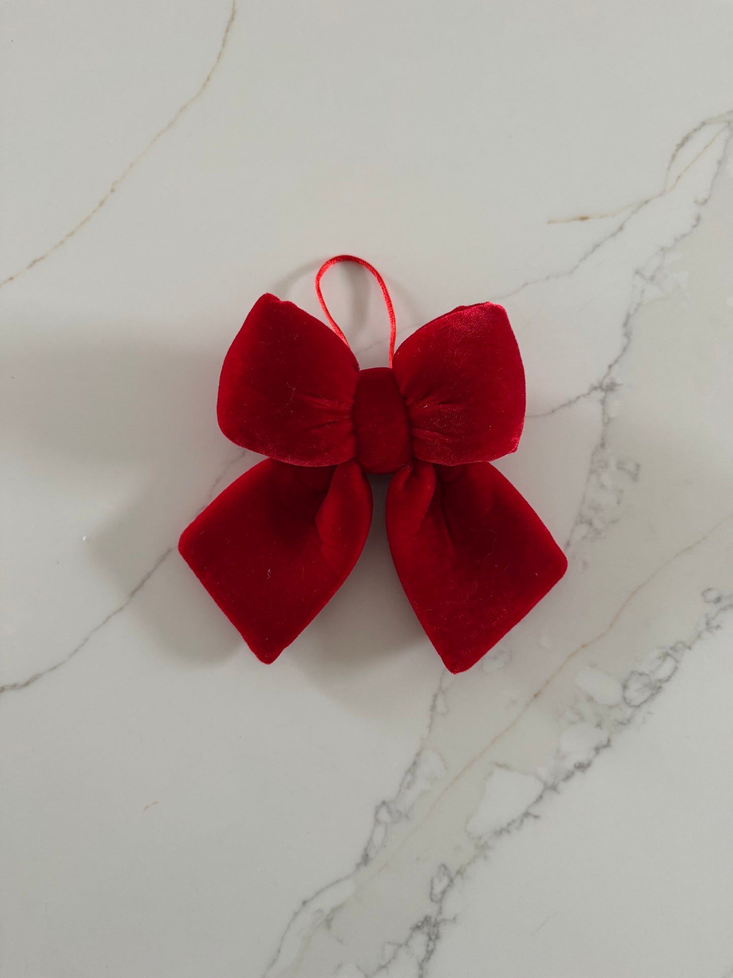 Small Christmas Red Velvet Bow - Christmas Tree & Wreath Decoration