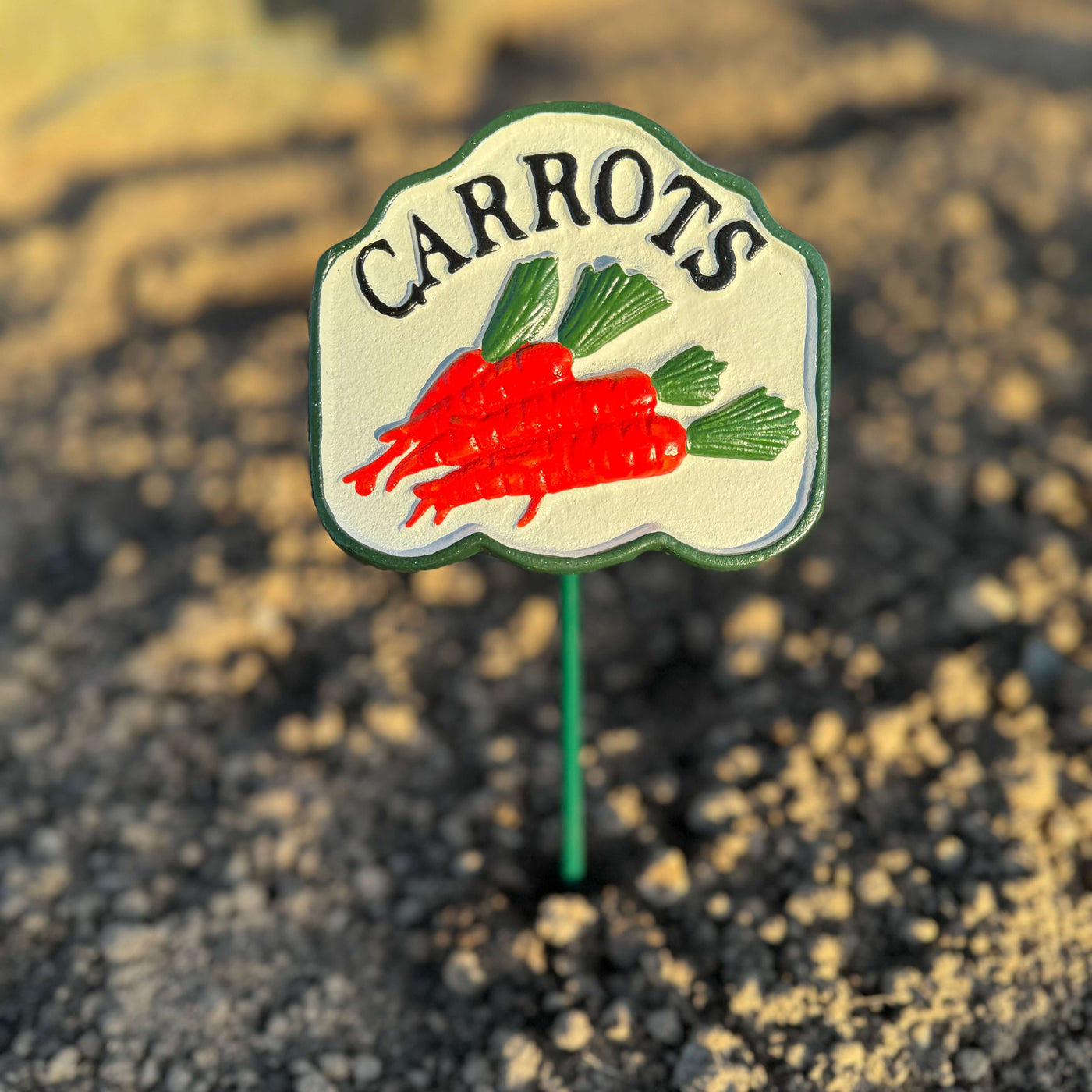 Cast iron Peas vegetable garden marker sign