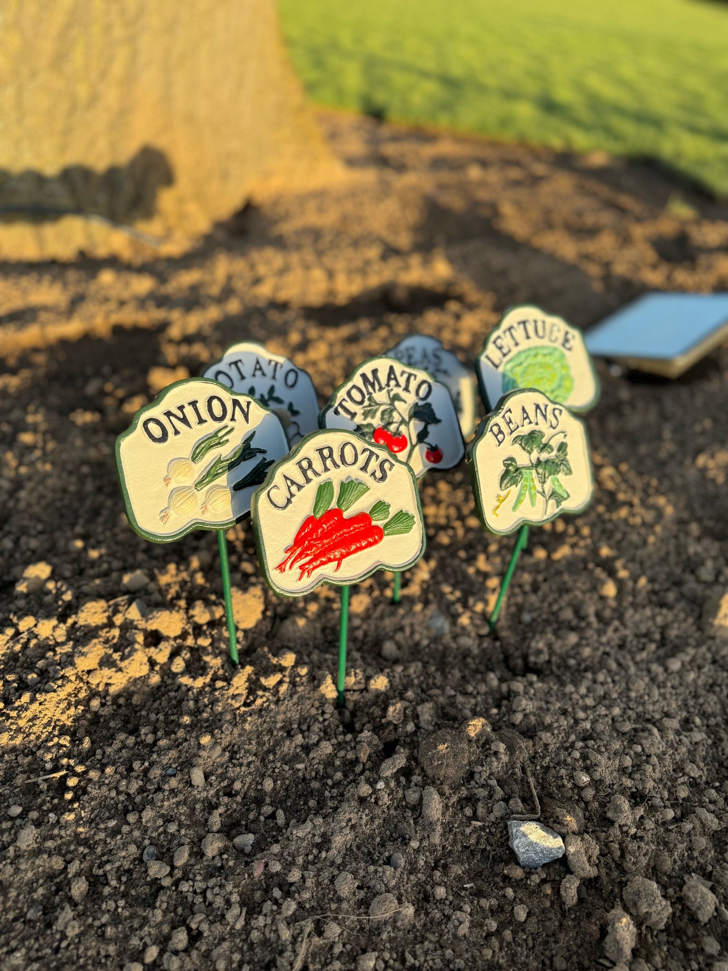Vegetable Cast Iron Marker Signs - Set of 7