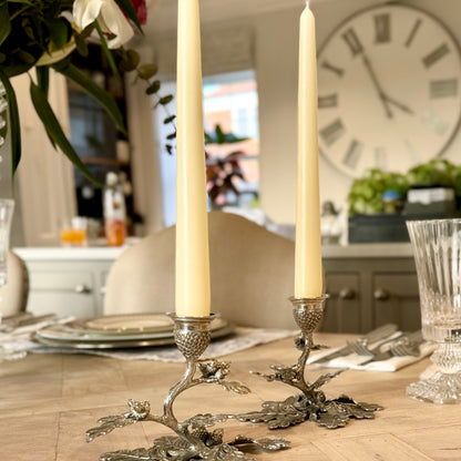 Oak Tree Candle Holder in Pewter