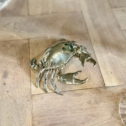 Pewter crab salt pot with matching spoon – Woollaston White