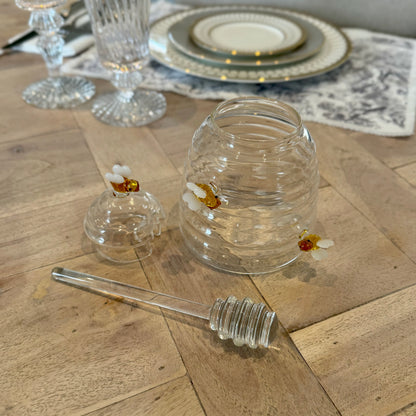 Glass Honey Pot with Dipper