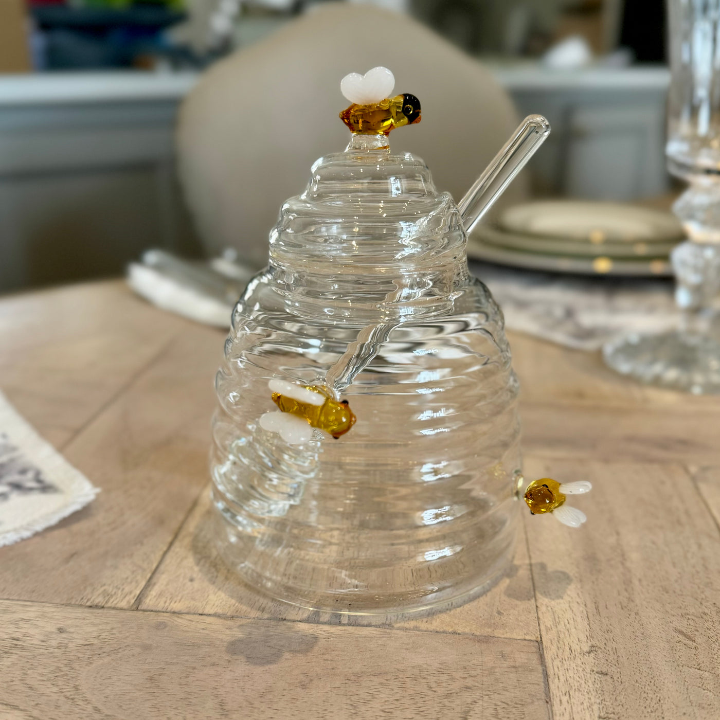 Glass Honey Pot with Dipper