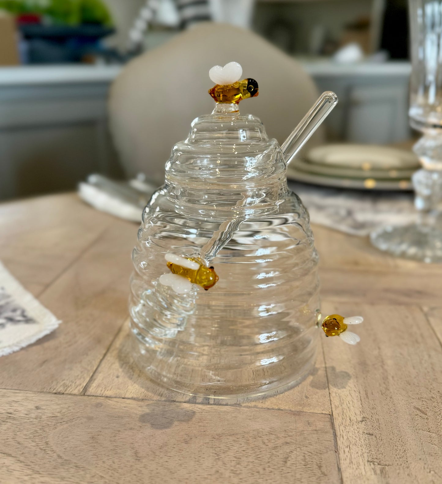 Glass Honey Pot with Dipper
