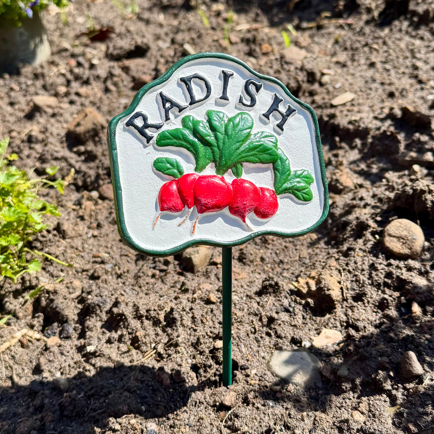 Cast iron Radish vegetable garden marker sign