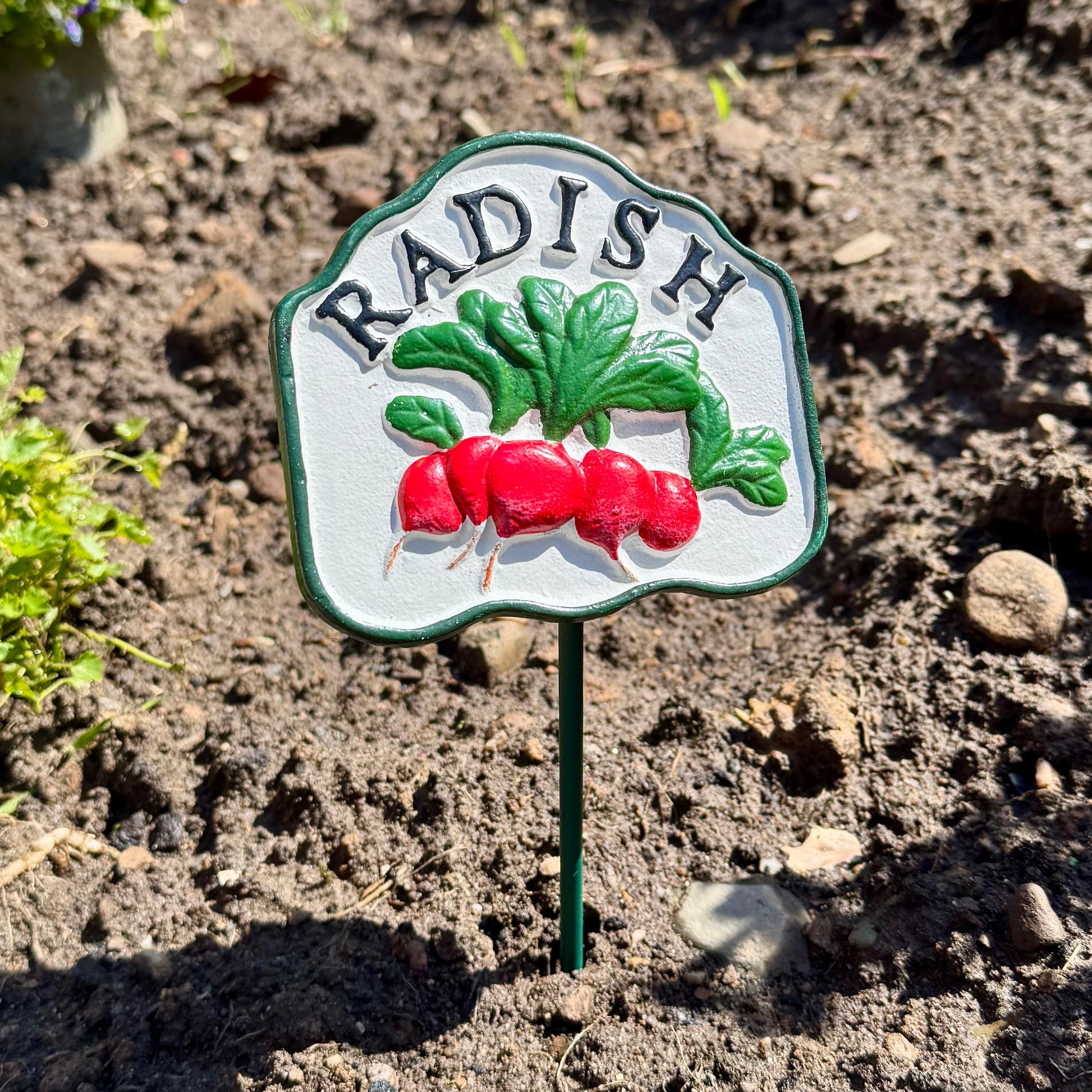 Cast iron Radish vegetable garden marker sign
