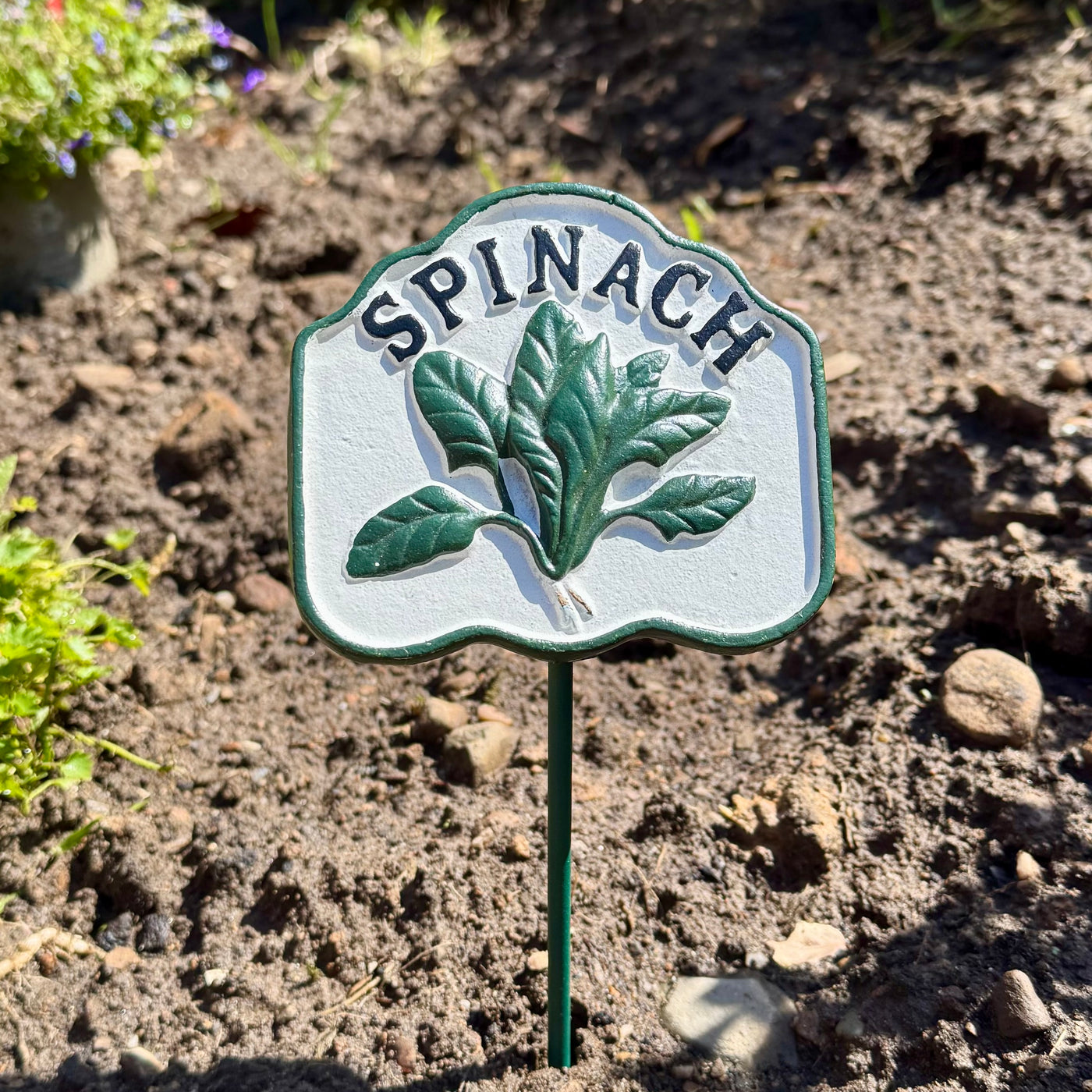 Cast iron Spinach vegetable garden marker sign