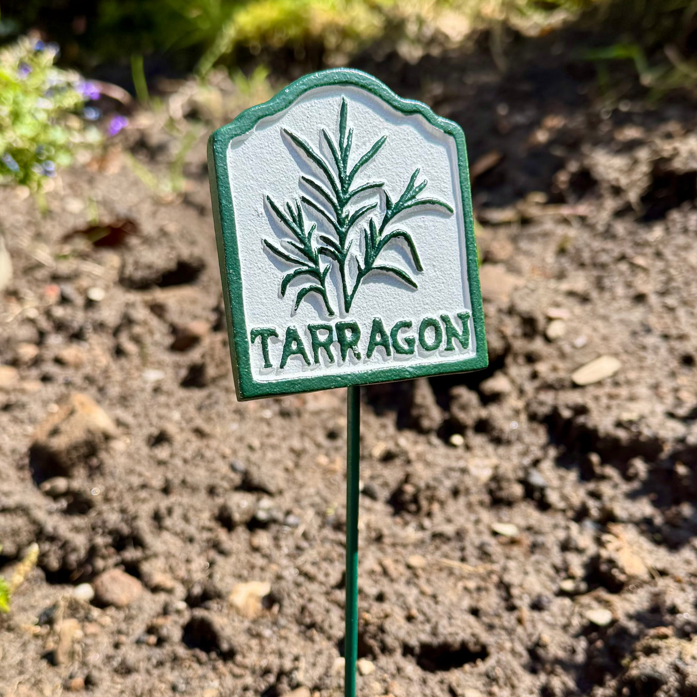 Cast iron Tarragon herb garden marker sign