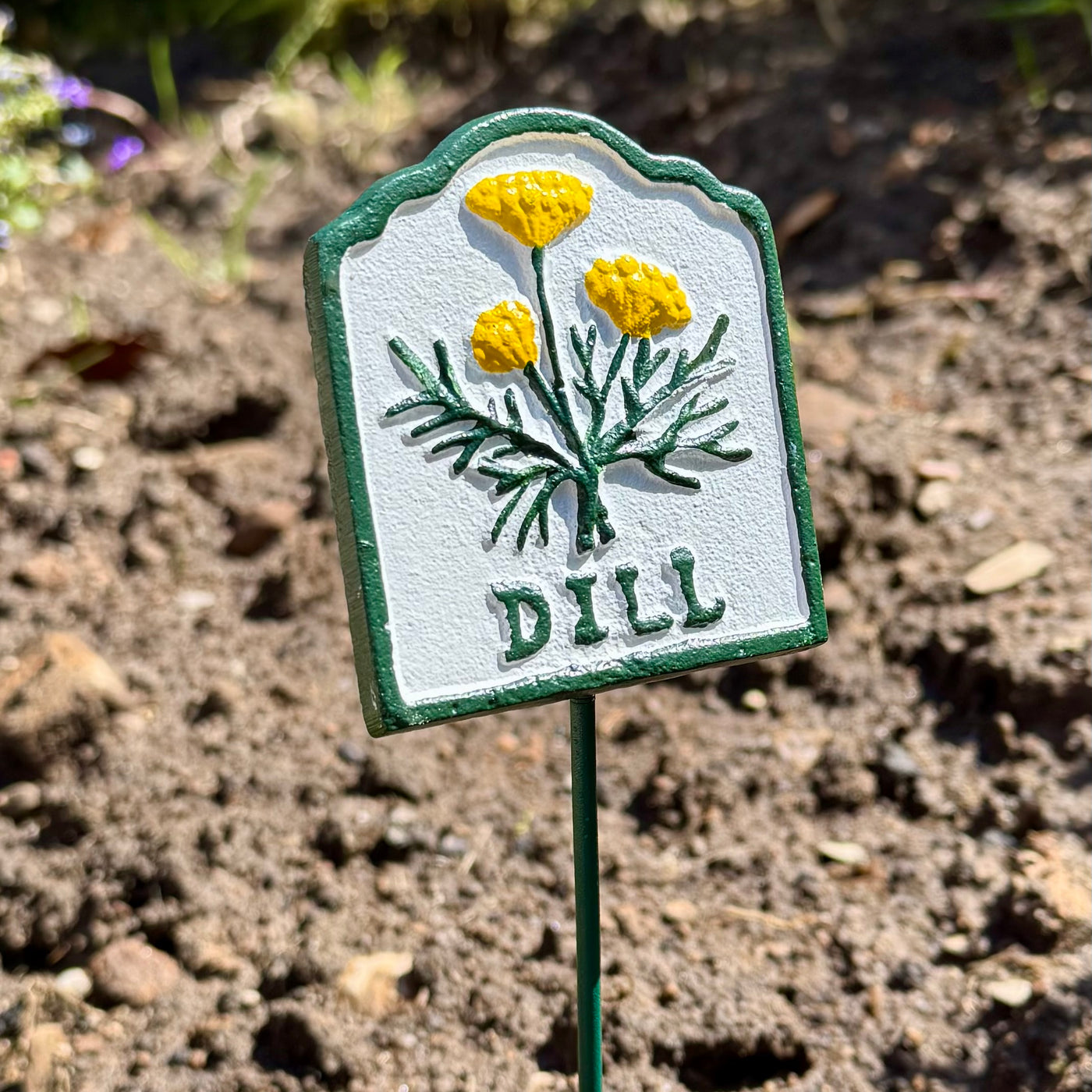 Cast iron Dill herb garden marker sign