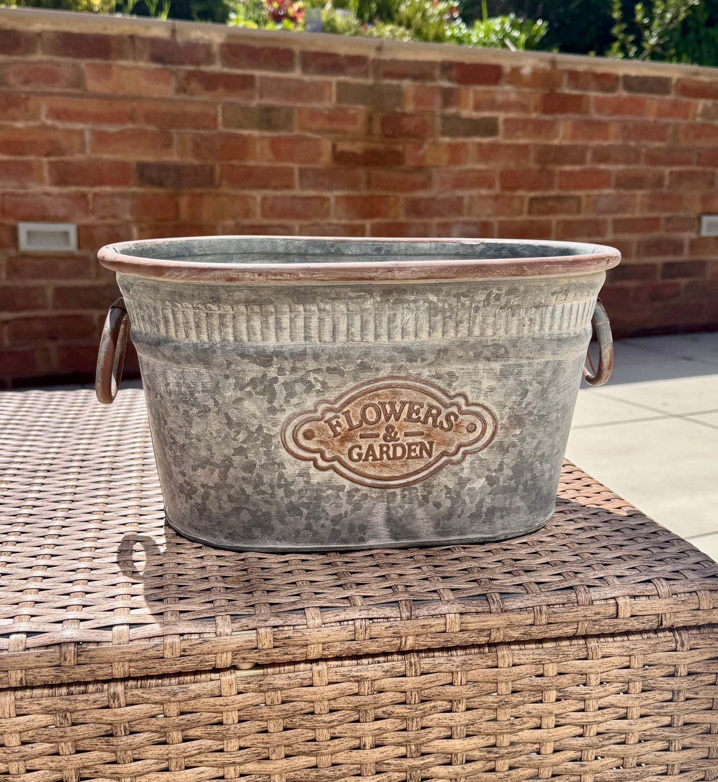 Galvanised Metal Planter 33cm