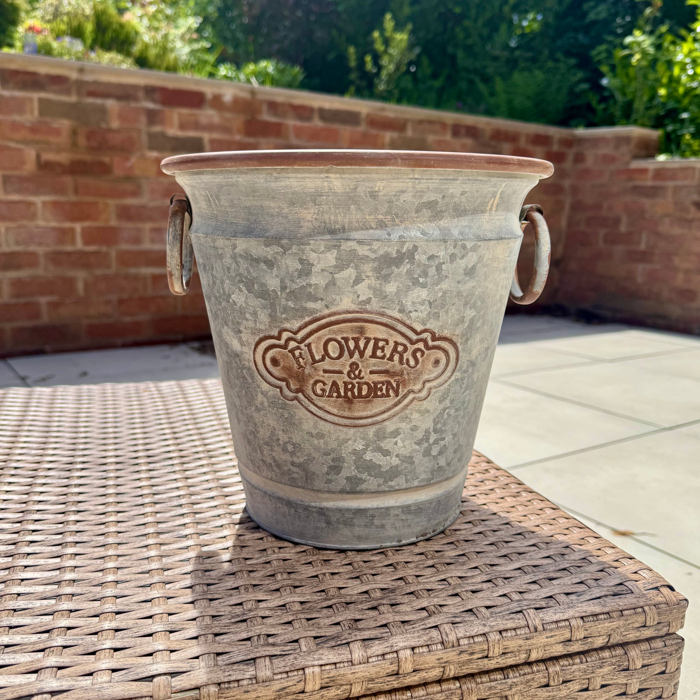 Galvanised Metal Planter 23cm