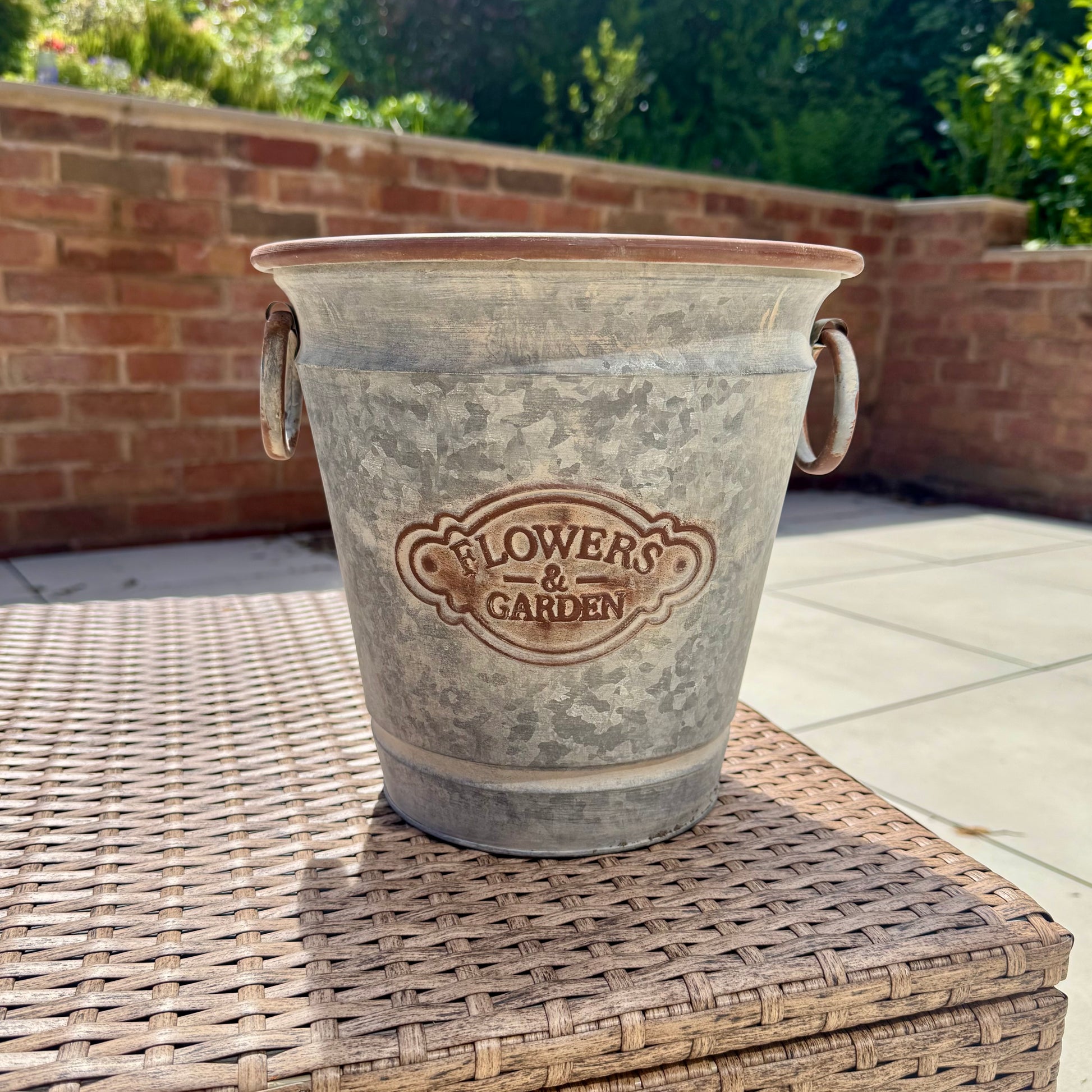 Galvanised Metal Planter 23cm
