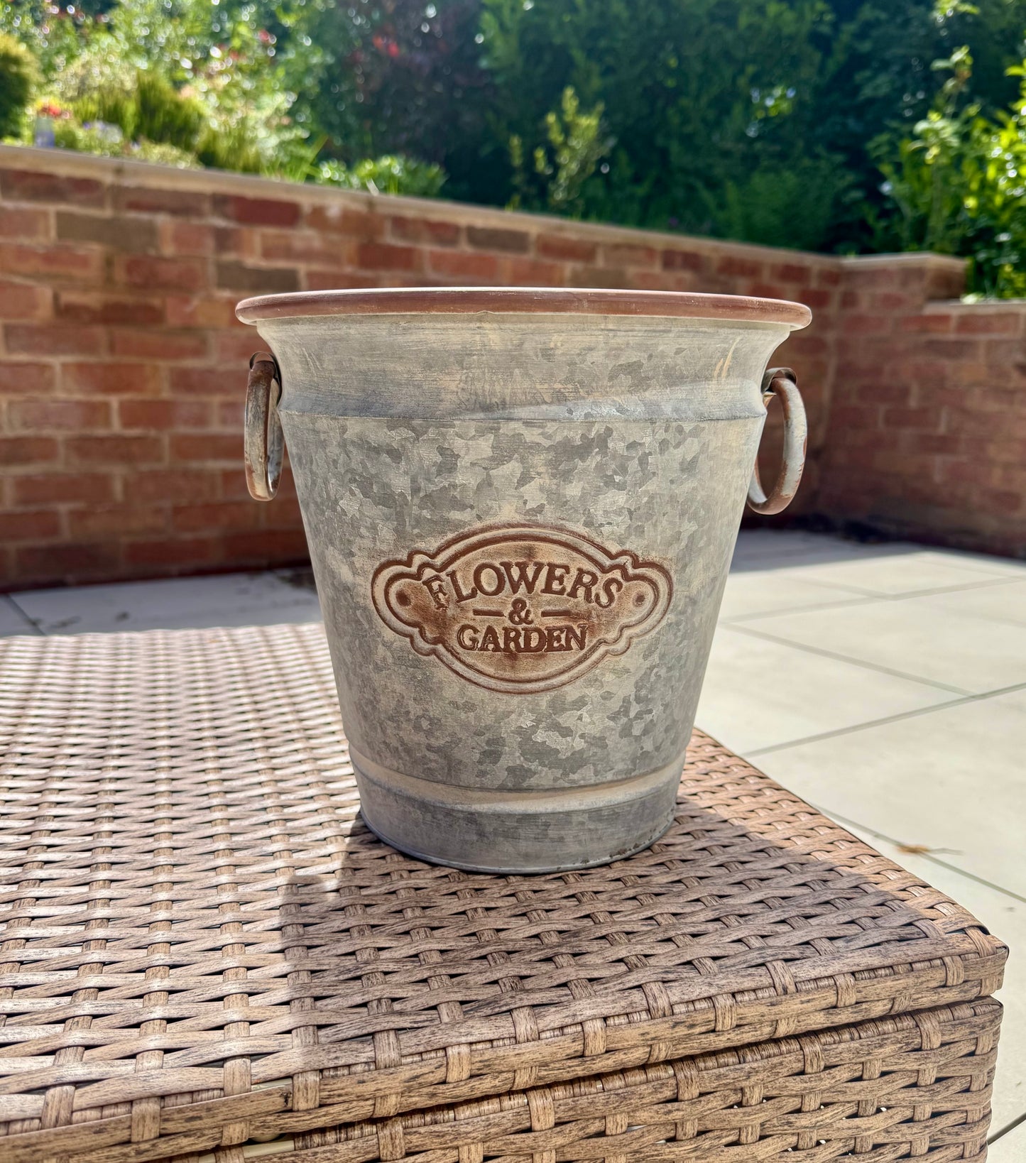 Galvanised Metal Planter 23cm