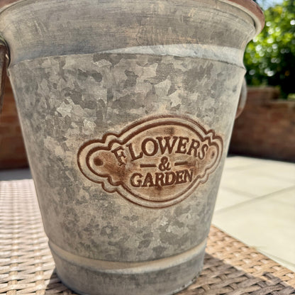 Galvanised Metal Planter 23cm
