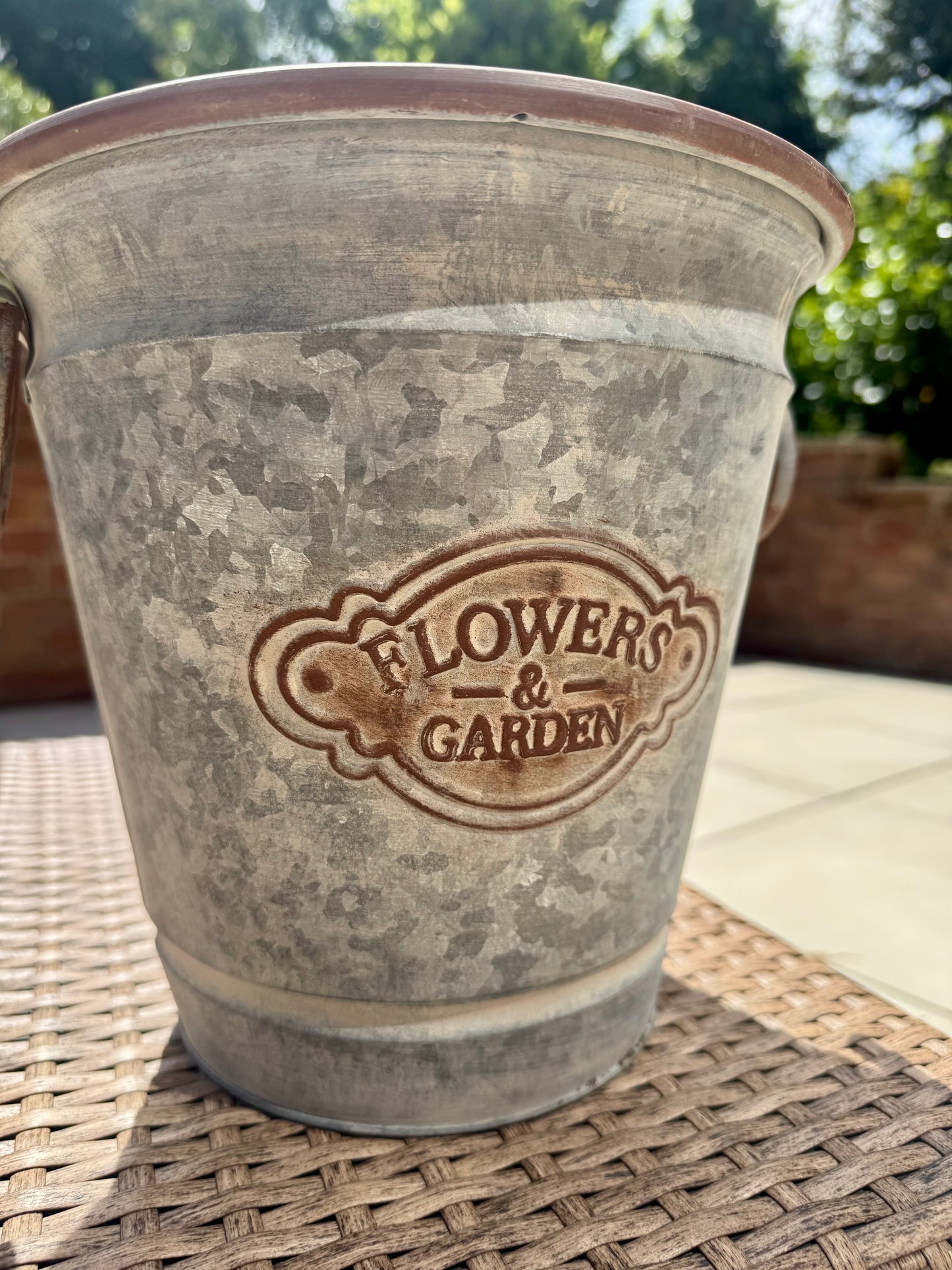 Galvanised Metal Planter 23cm