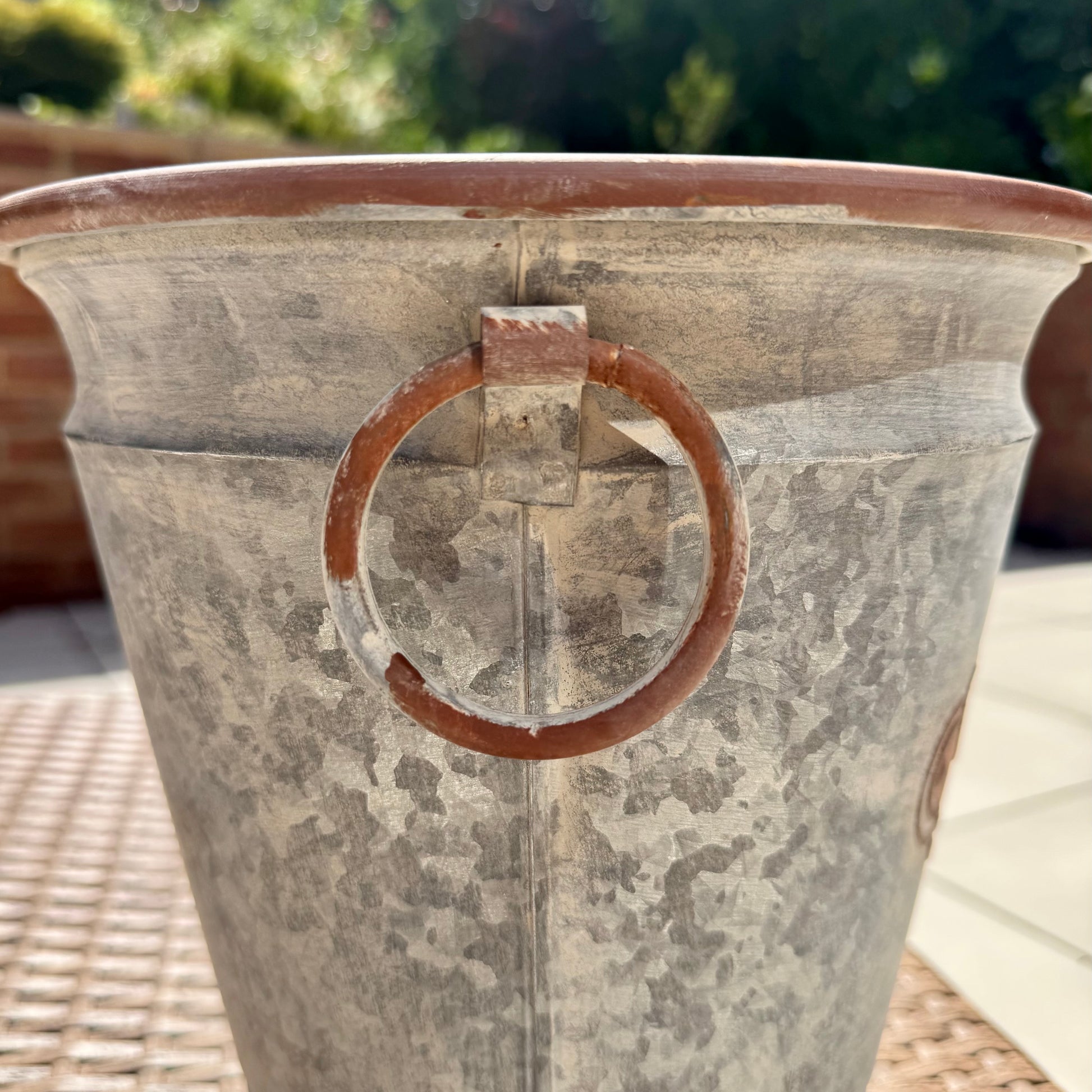 Galvanised Metal Planter 23cm