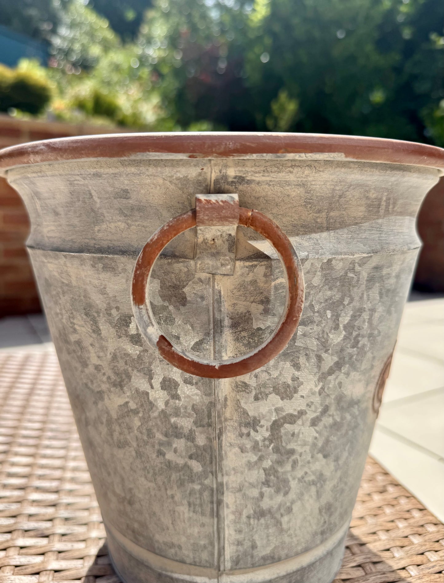 Galvanised Metal Planter 23cm