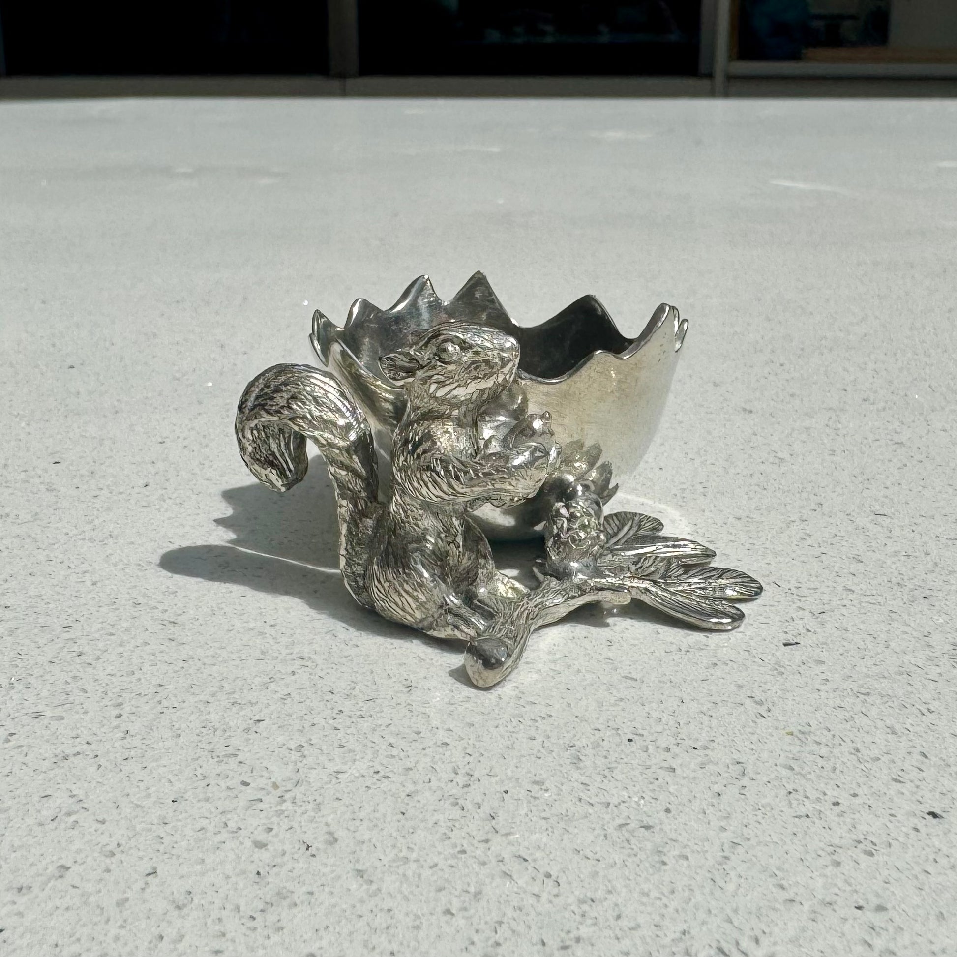 Squirrel Egg Cup Holder in Pewter