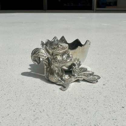 Squirrel Egg Cup Holder in Pewter