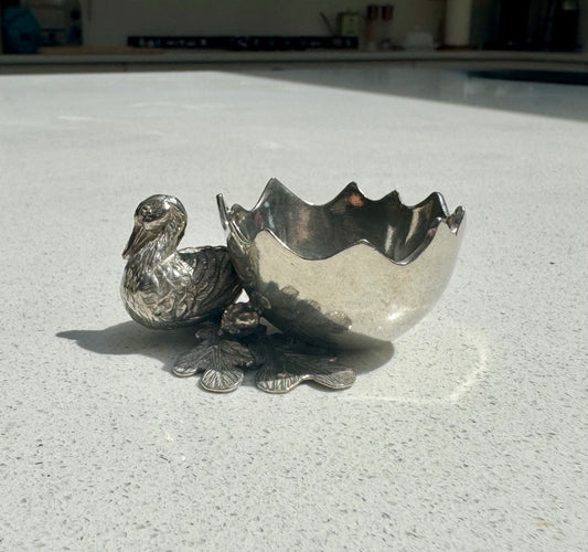 Duck Egg Cup Holder in Pewter