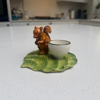 Ceramic Squirrel Egg Cup Holder