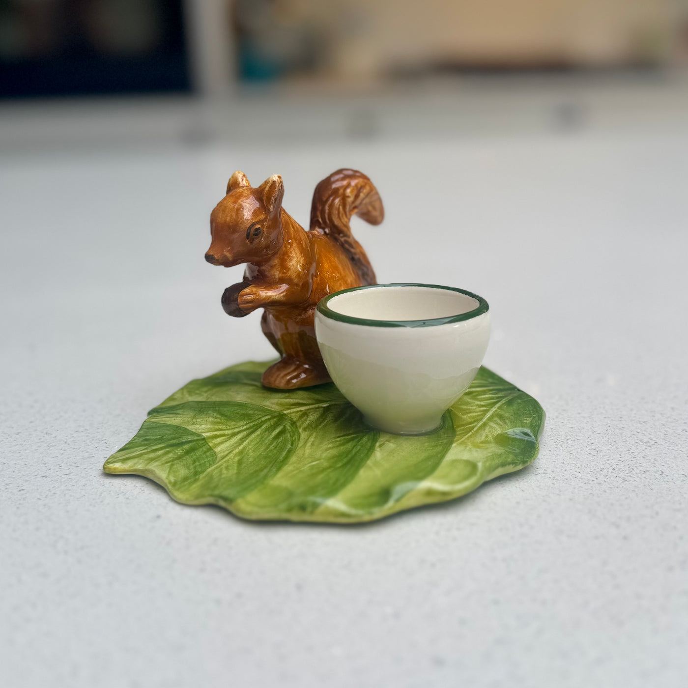 Ceramic Squirrel Egg Cup Holder