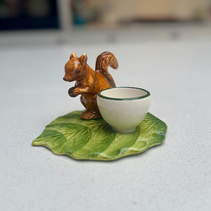 Ceramic Squirrel Egg Cup Holder